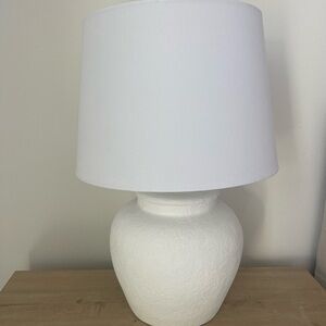 Cement Stone Textured Pot Accent Table Lamp